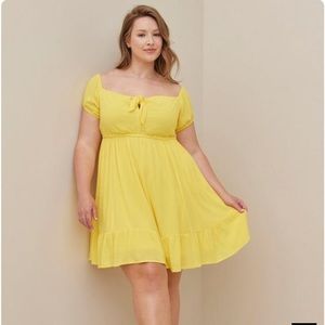 Torrid Mini Gauze Puff Sleeve Skater Dress
